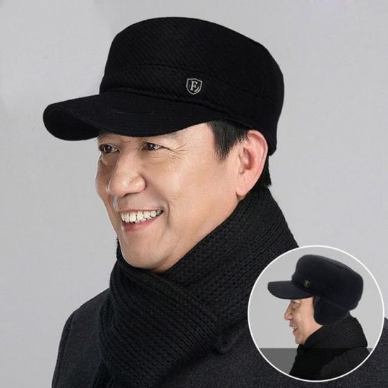 신사 귀달이 모자 남성 방한 중년모자(WFGJC8X)