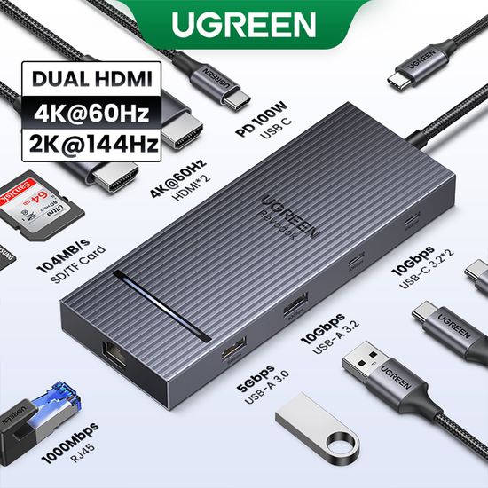 유그린 멀티디스플레이 레보독 10in1 10Gbps 멀티허브