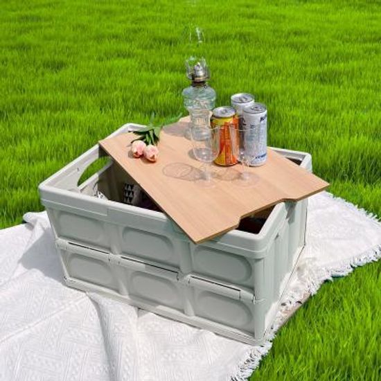 캠핑 폴딩 접이식 수납 박스 정리함 테이블 2color
