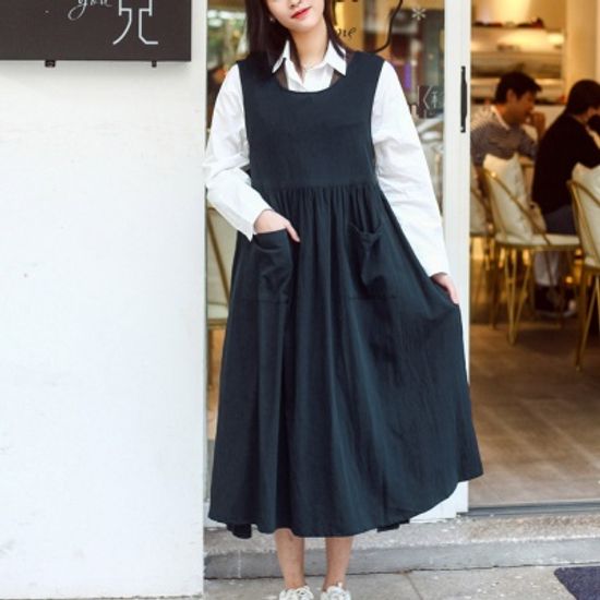홈앤 통원피스 앞치마 패브릭 카페 플로리스트앞치마