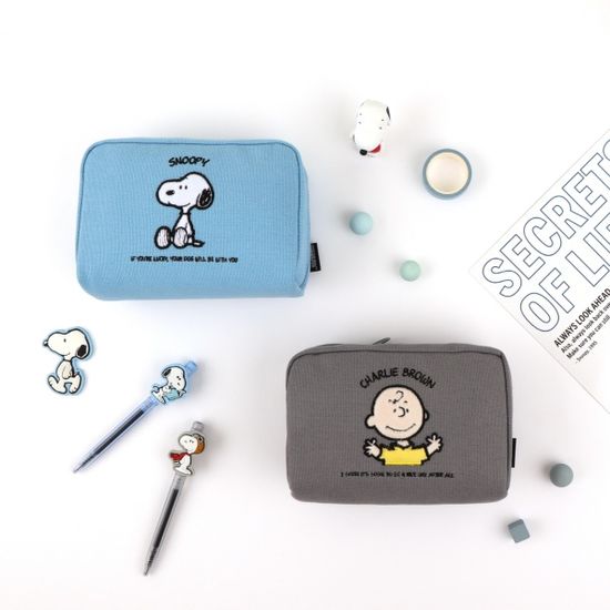 피너츠 사각 펜 케이스