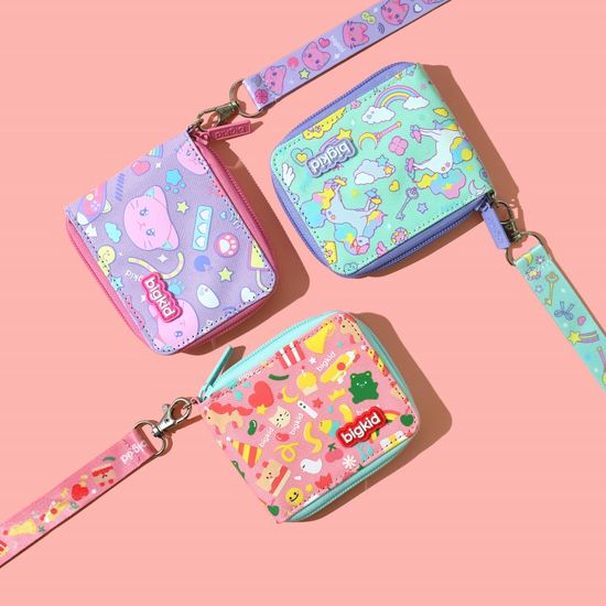 빅키드 키즈 일러스트 지퍼 반지갑 목걸이형