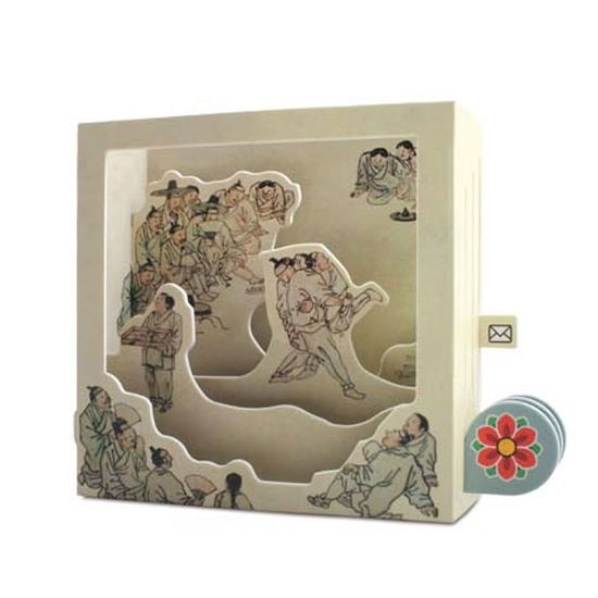 영공방 입체 민화카드 김홍도 씨름 (PM350)(WFFQ56I)