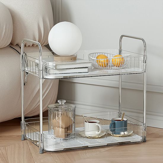 글로시 2단 주방 이동식 수납 선반 컵 거치대 건조대
