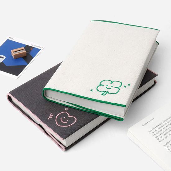 미소 자수 캔버스 북커버 (사은품증정)