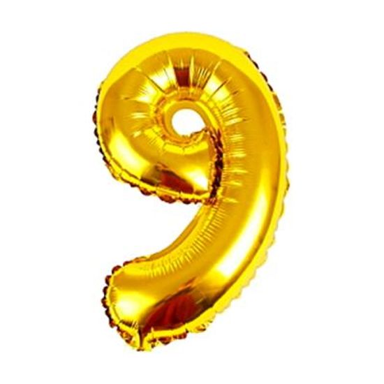 알파벳 숫자 은박풍선 (소) 골드 9