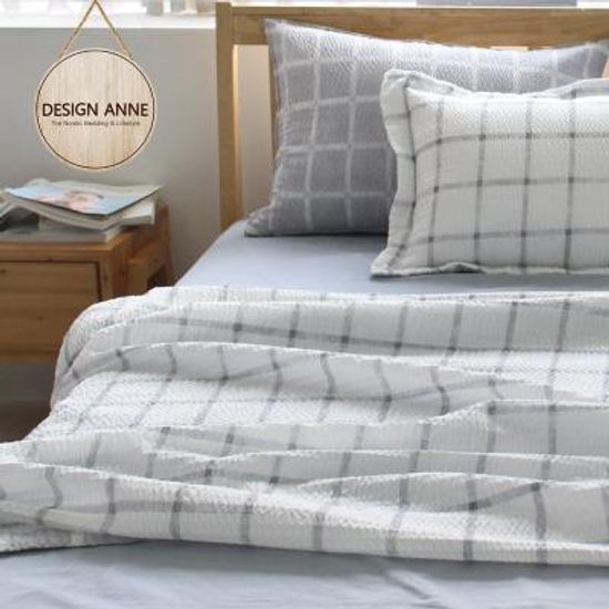 [디자인엔] 시어서커 모니카 홑이불2종세트 그레이/SS