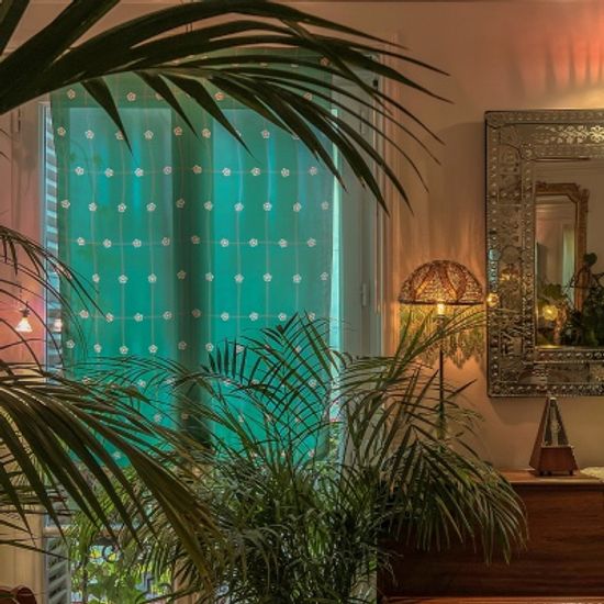 한국 전통 패브릭포스터 04 격자단청 초록색