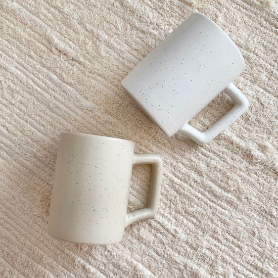 오트밀 머그컵 라떼 커피잔 머그잔 홈카페 도자기컵