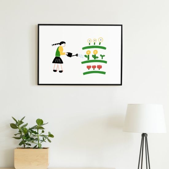 무럭무럭 자라라 (Art Print) / 일러스트 액자