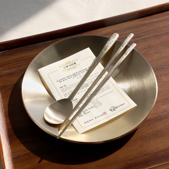  [케이스] 방짜유기 은상감 국산 수저 2벌 3종 택1