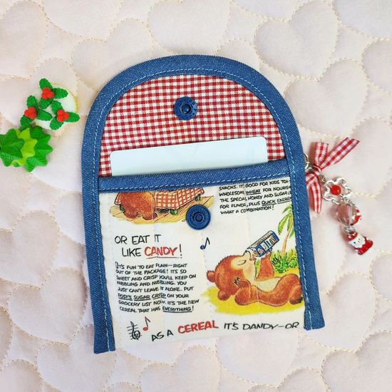 슈가베어 패브릭 명함 카드 동전 케이스 지갑