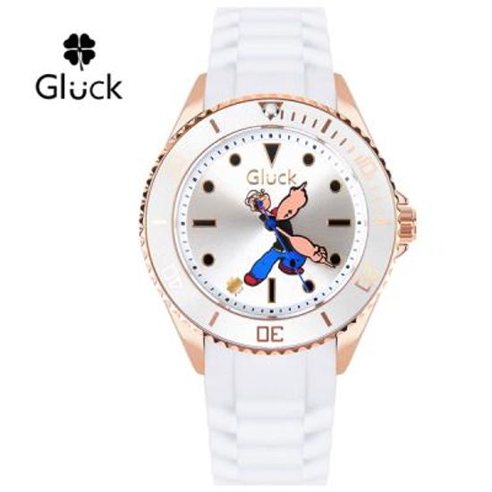 [Gluck] 글륵 행운의 뽀빠이 캐릭터 시계 GL3606-RGWH 본사정품