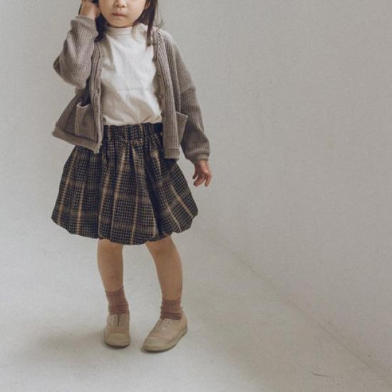 맘스메이드 유아동 국산 체크호박 벌륜스커트
