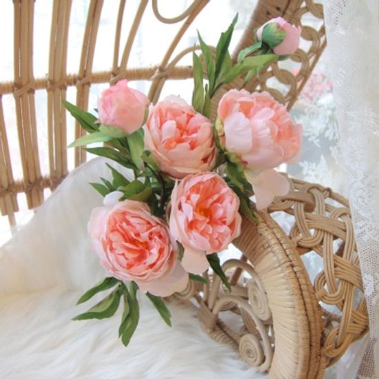 부귀영화 모란꽃 조화 긴가지_4colors