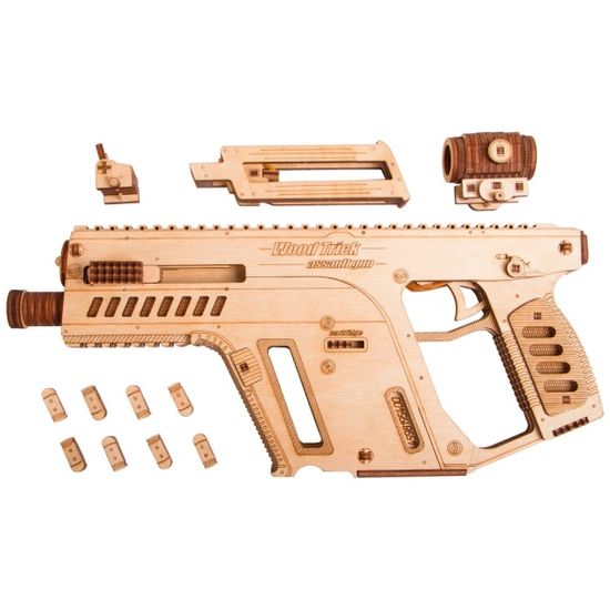 3D나무퍼즐 어썰트 건 작동모형 만들기 미니어처 