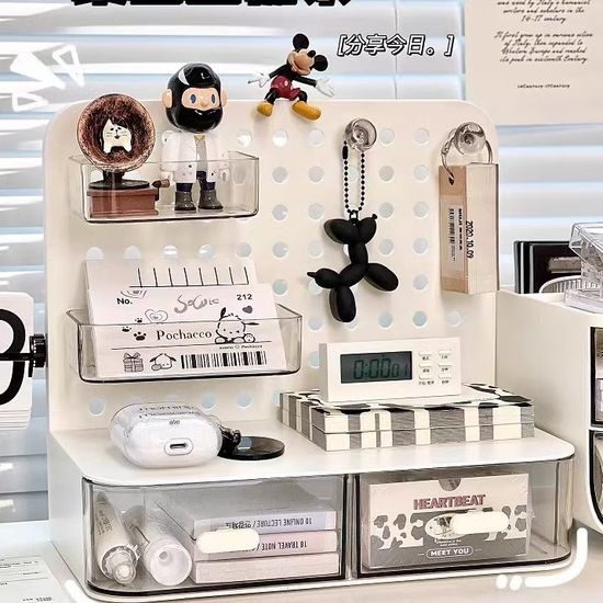 타공 책상 수납 정리함 화장대 화장품 수납함 서랍장