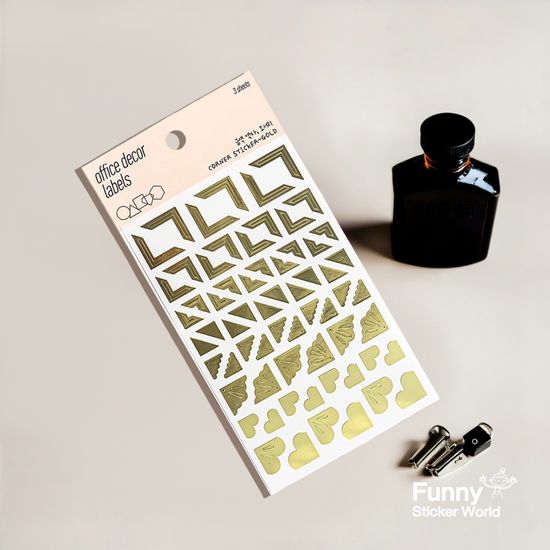 퍼니스티커 GS-001 금색 액자,모서리 종이 오피스데코