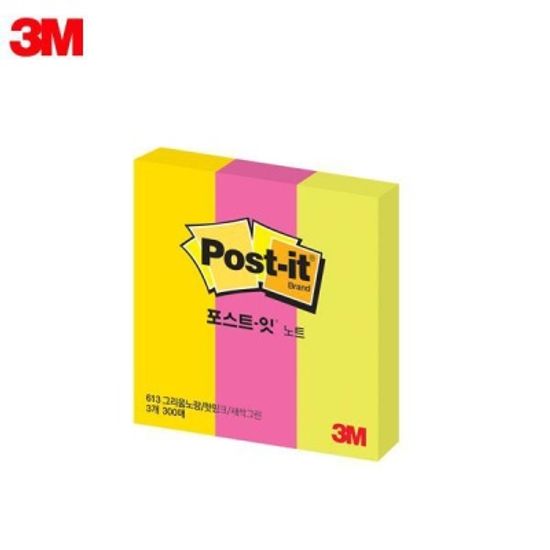 3M 포스트잇 형광노트 613 [00031605]