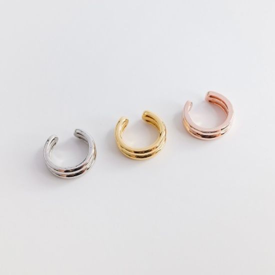 실버 두줄 라인 이어커프