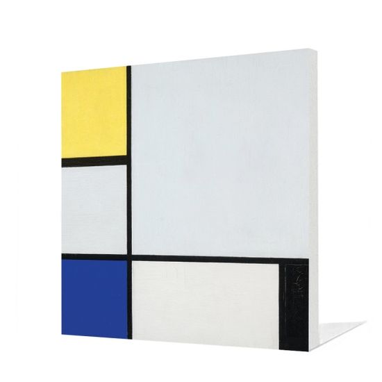 몬드리안 - 노랑, 파랑, 검정, 연파랑의 구성