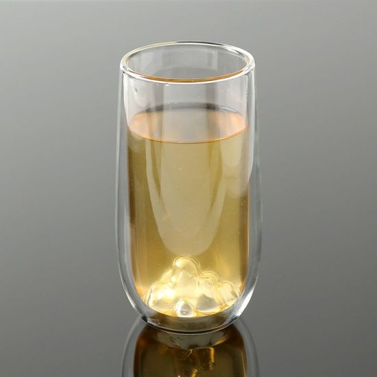 [로하티] 마운틴뷰 이중 유리컵 400m 내열 투명잔