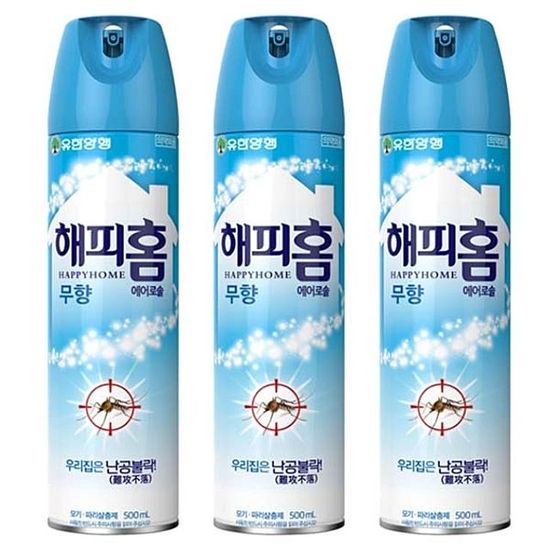 유한양행 해피홈 무향 에어로솔 500ml 3개(W00B658)