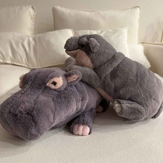 무릎인형 하마 애착 인형 동물 쿠션