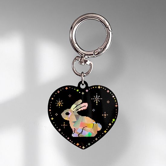 픽셀 글로우 키링-토끼