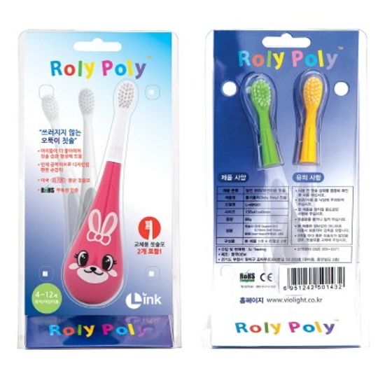 Link 유아/어린이 오뚝이 캐릭터칫솔 Roly Poly-토끼