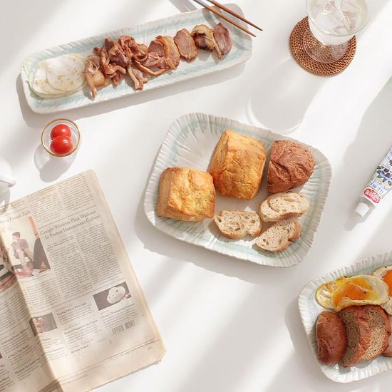 예쁜 일식 도자기 일본 그릇 사각 접시 생선 삼겹살