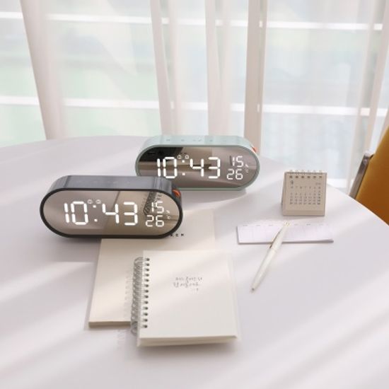 [무아스] 롤링팝 미러클락 LED탁상시계 온도 습도