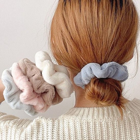 밍크 퍼 곱창끈 헤어슈슈 곱창밴드 헤어 머리끈