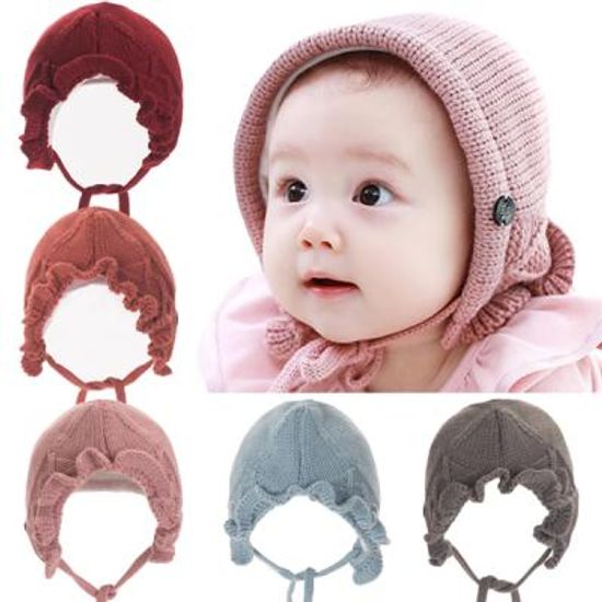 물결 러플 아동 니트보넷 508617