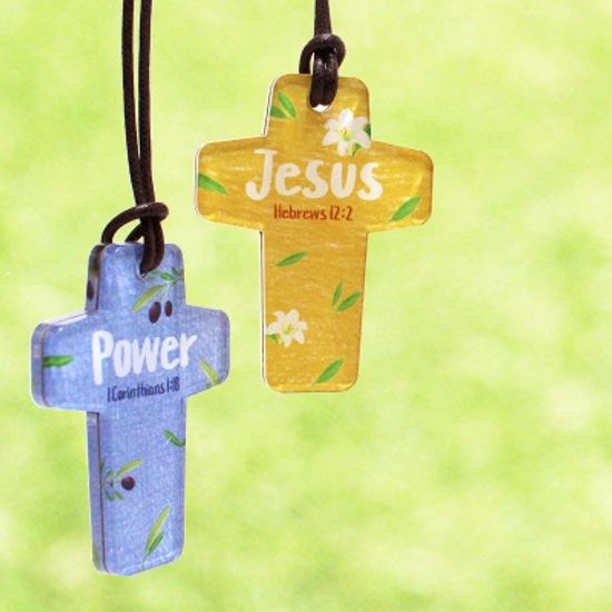 아크릴 십자가 목걸이- Word