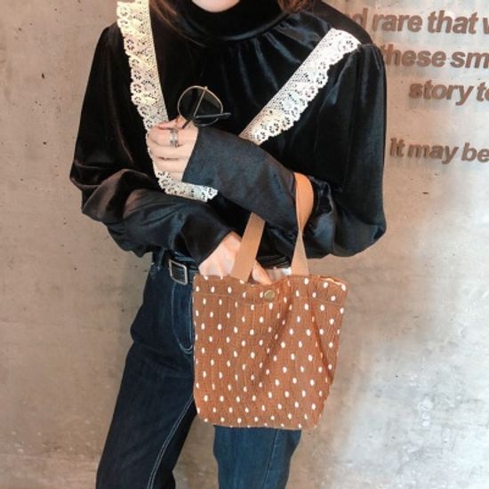 어나더뷰 패턴 플리츠 미니 도트백 에코백 853
