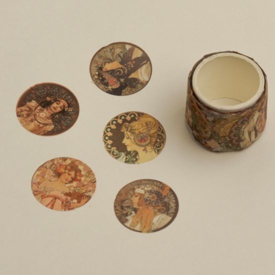 무하 원형 떼어쓰는 마스킹테이프_여인들