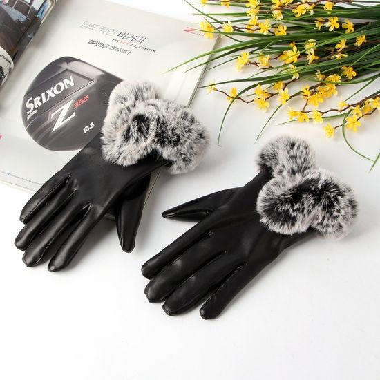 로망스 퍼 가죽장갑/ 여성용겨울장갑