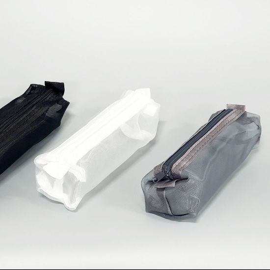 원형망사필통 메쉬필통 파우치 블랙 화이트(WD9FE63)