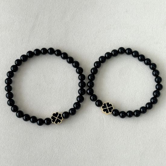 [선물포장] 럭키 클로버 오닉스 팔찌(2컬러)