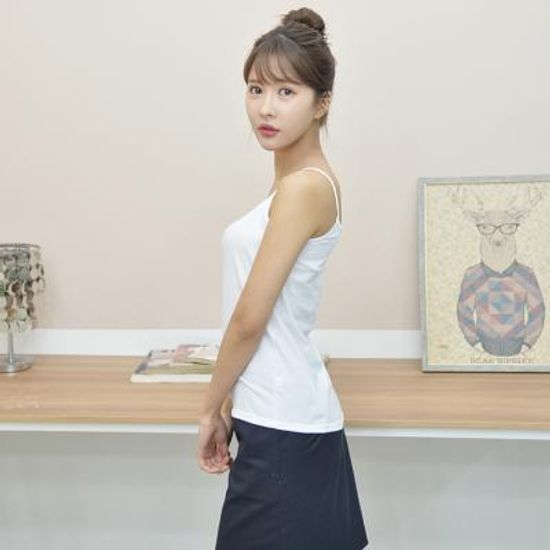 스판끈나시 여자 학생 교복 이너웨어 기본티
