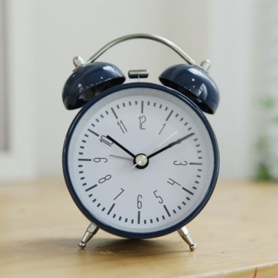 모던디자인 트윈벨 알람탁상시계(화이트)