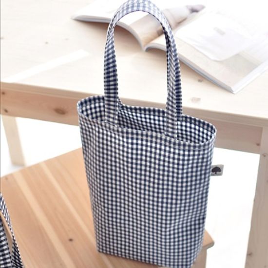 시크체크 미니방수에코백(네이비)