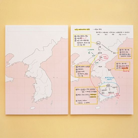 <혼자공부> 지도 메모패드 (50매) 2종 