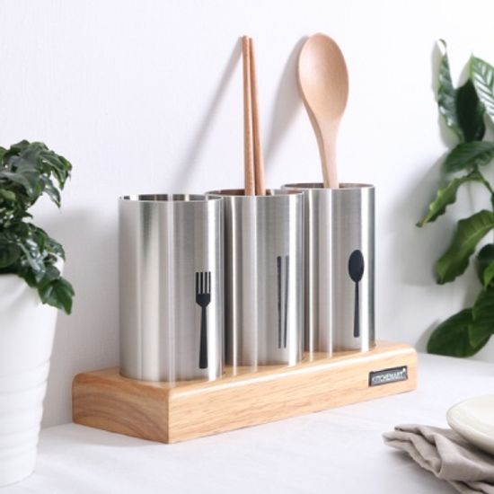 키친아트 모던 스텐수저통(3구)