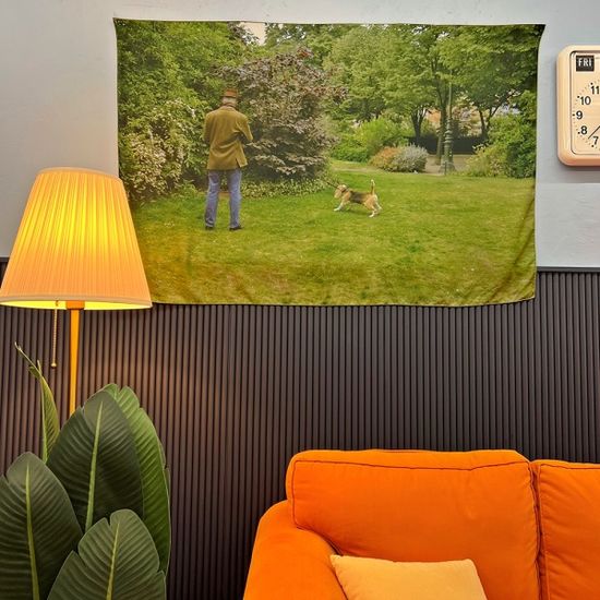 할아버지와의 산책 90x135 쉬폰 패브릭포스터