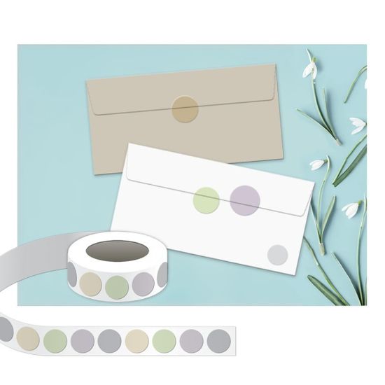 투명 피스타치오 도트20 다꾸 스티커(500개) 롤스티커