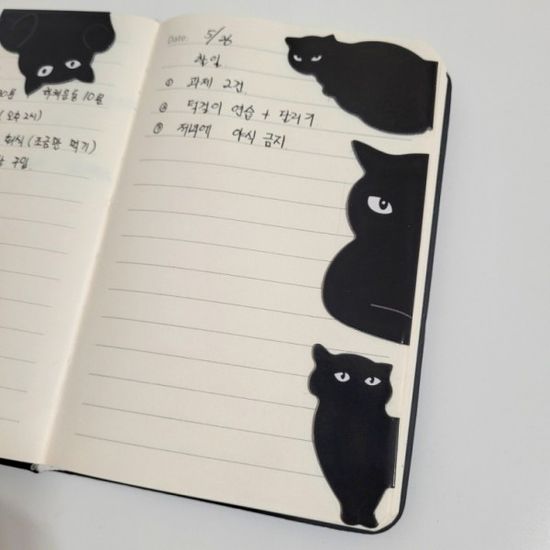 고양이 자석 책갈피 북마크 북클립 6P 1세트
