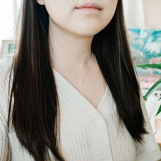 실버 하트꽈배기 그린오팔 원석 목걸이 10월탄생석
