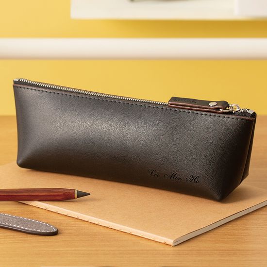 [무료각인]돛단배 천연 소가죽 필통 펜파우치